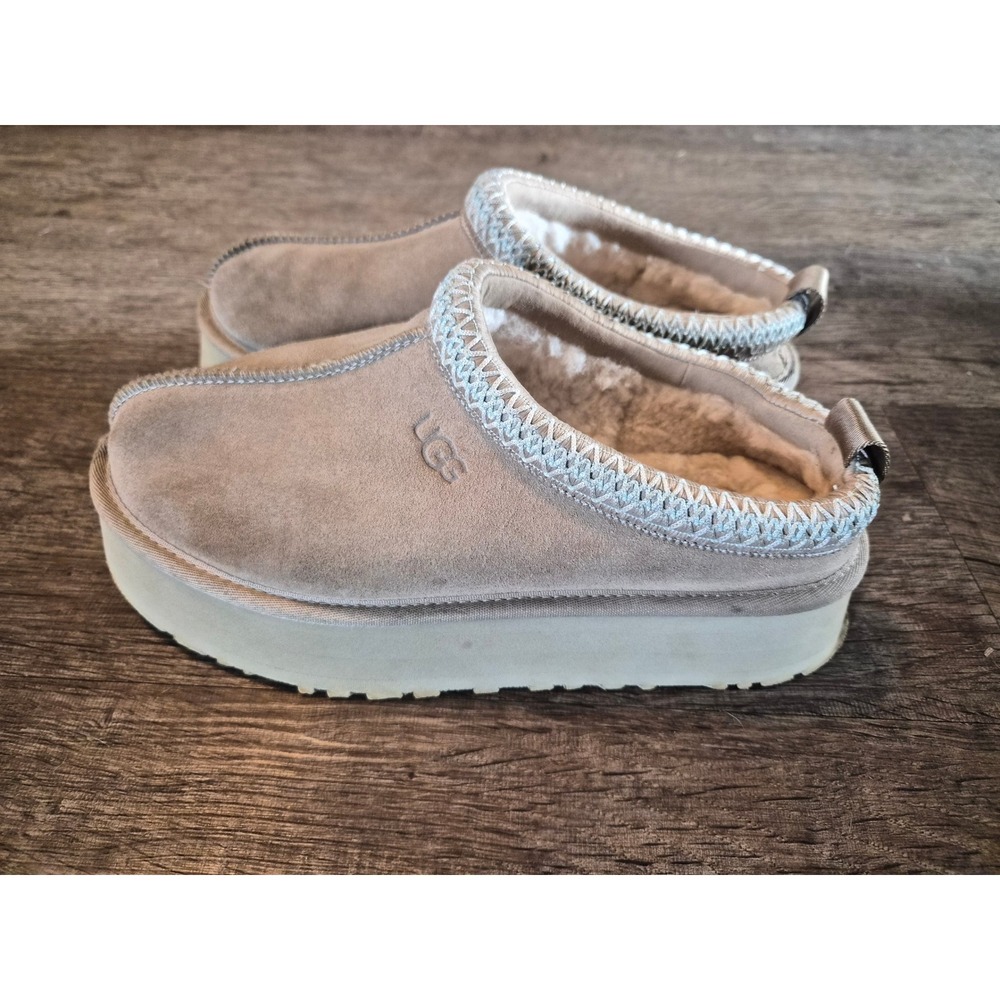 UGG Tazz Platform Suede Slippers Driftwood Womens 9